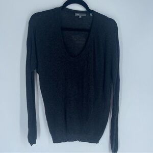 Vince V Neck Black Knit Lightweight Sweater